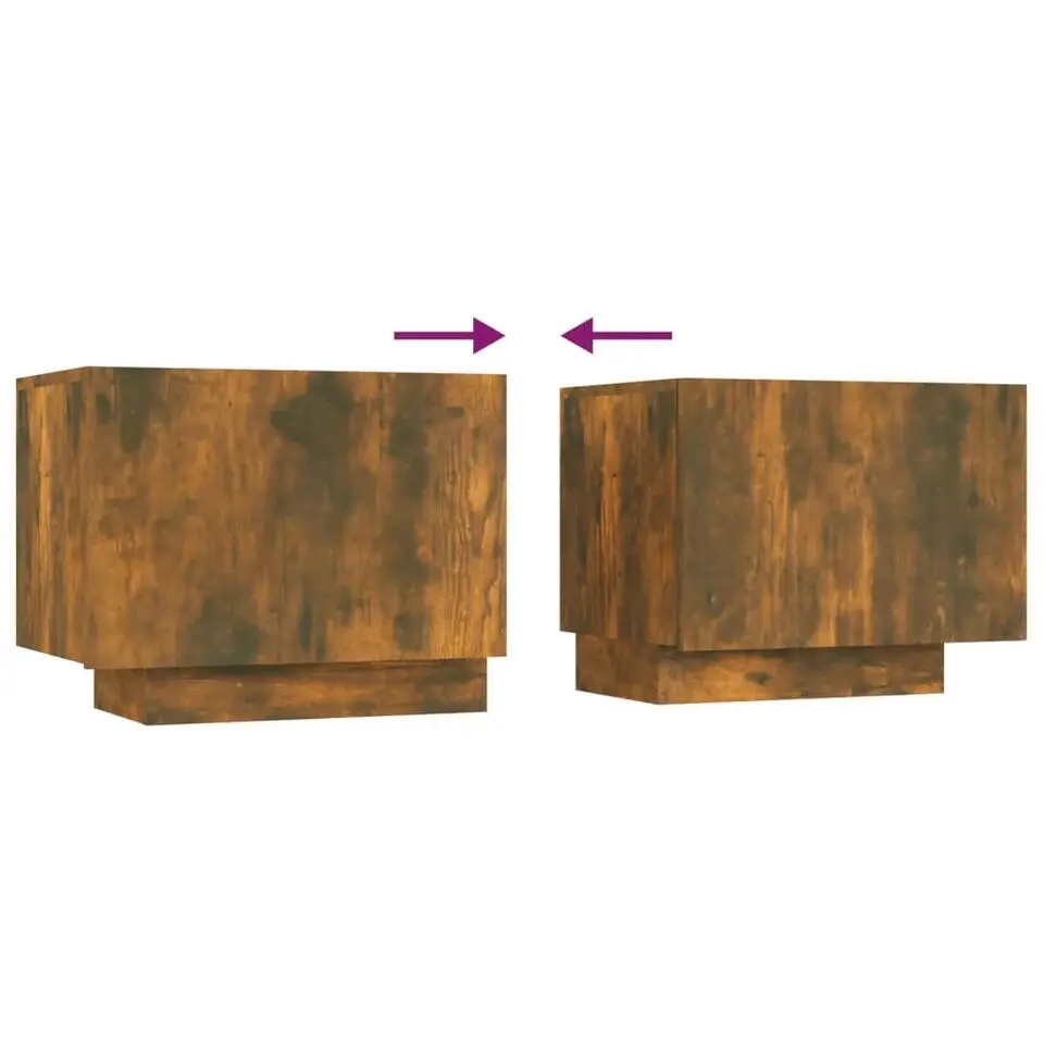 vidaXL - 2-delige TV-meubel met LED - 2 formaten - Gerookt eiken - Hout