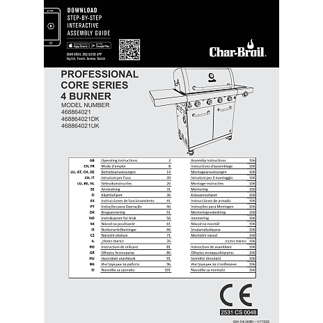 Char-broil Professional Core 4 gasgrill - sort