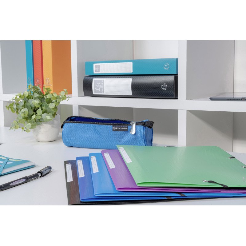 Chemise à élastique 3 rabats plastique Exacompta Opak 24 x 32 cm dos 2 cm couleurs assorties
