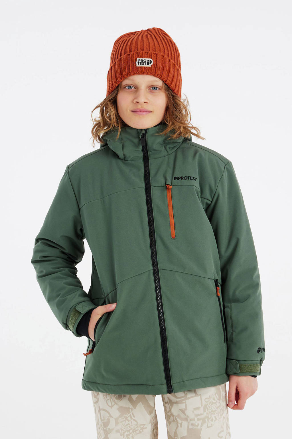Protest softshell ski-jack PRTBALOE JR groen
