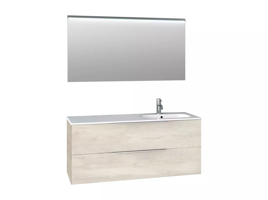 Ensemble de salle de bain vasque DX 3 pièces LARISSA chêne alaska