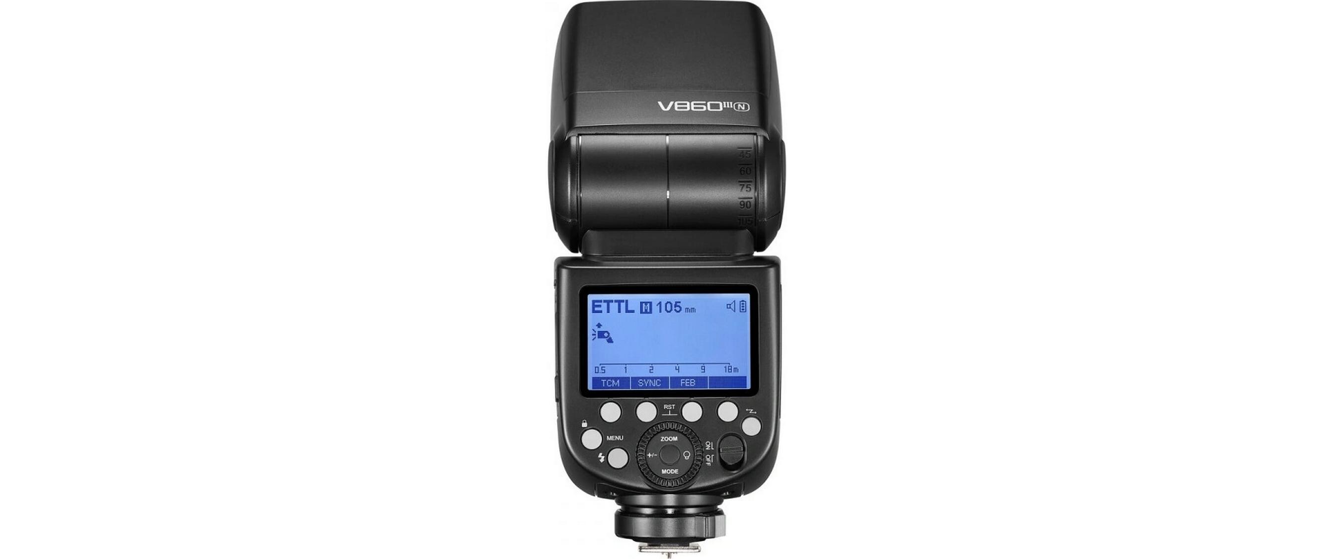 Blitzgerät V860III für Nikon<br>Blitzgerät mit hoher Leitzahl, schneller Recyclingzeit und Li-Ionen-Akku