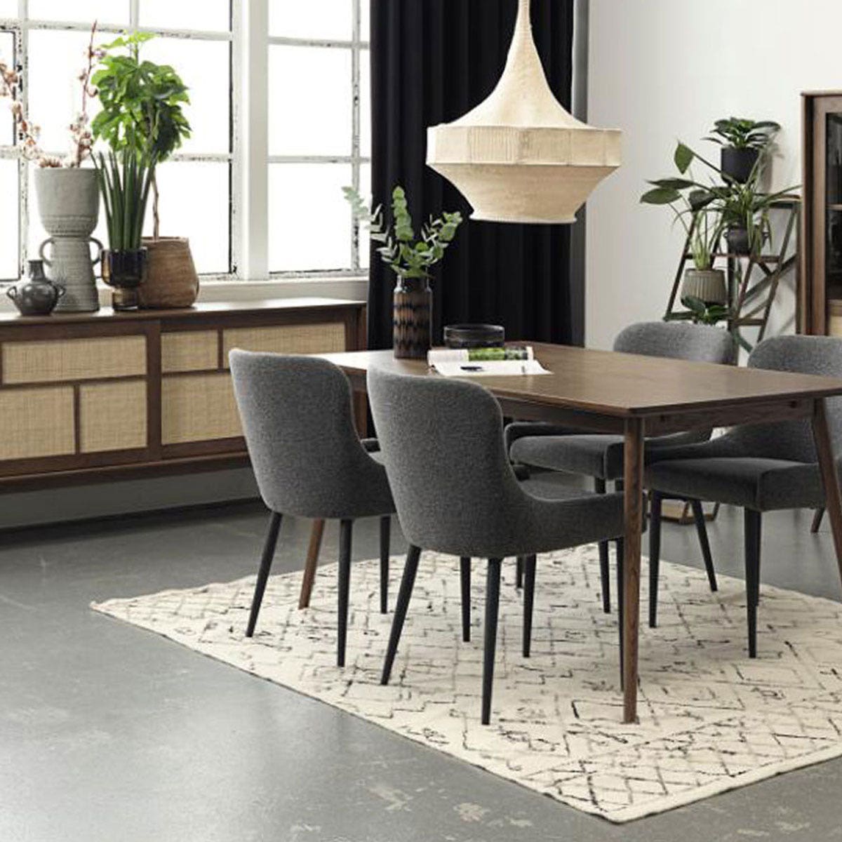 Olivine Boas Sideboard Gerookt Eiken - Hout - Rattan - B 180 cm