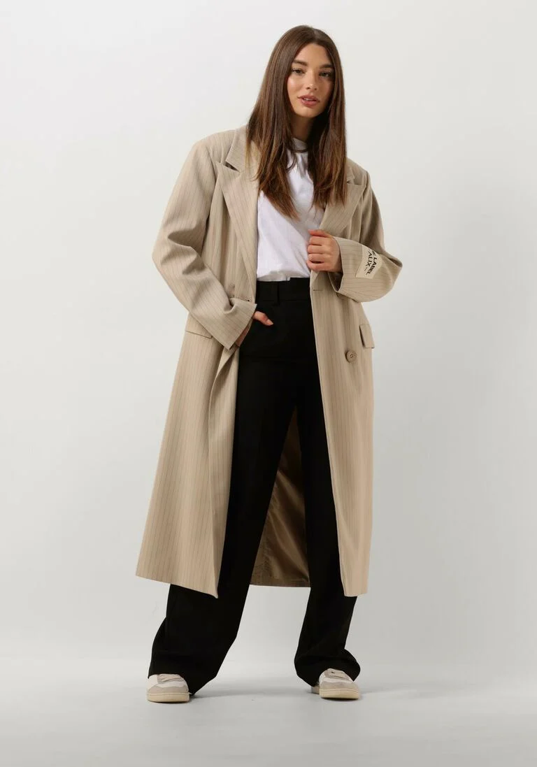 ALIX THE LABEL zand alix the label mantel ladies woven pinstripe coat