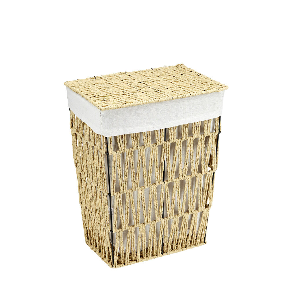 Panière de rangement 20L en métal et papier avec coton 31x21xH41cm
