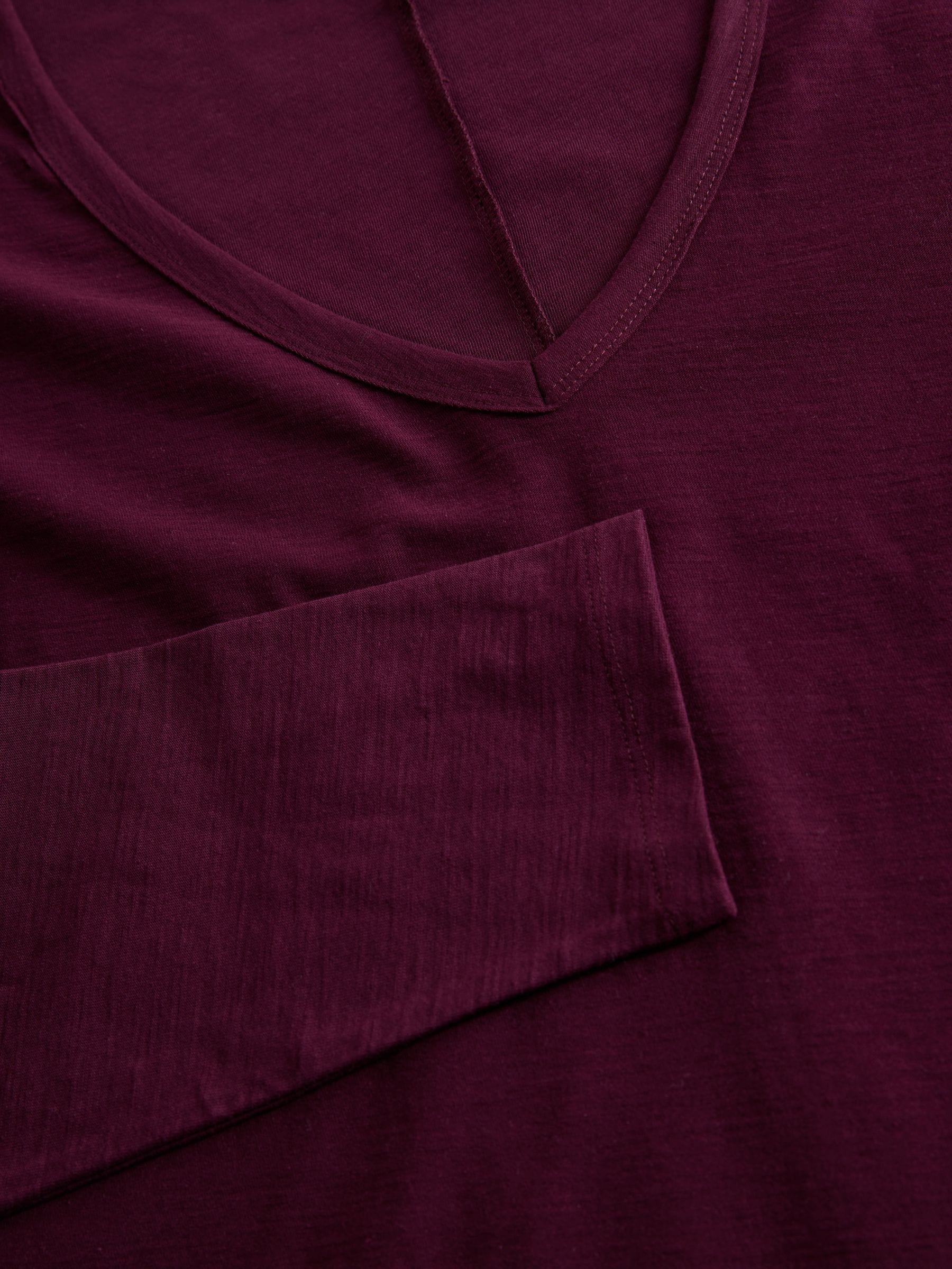 Black/Berry/Pink - The Set 3 Pack 100% Cotton Slub Deep V-Neck Long Sleeve Tops