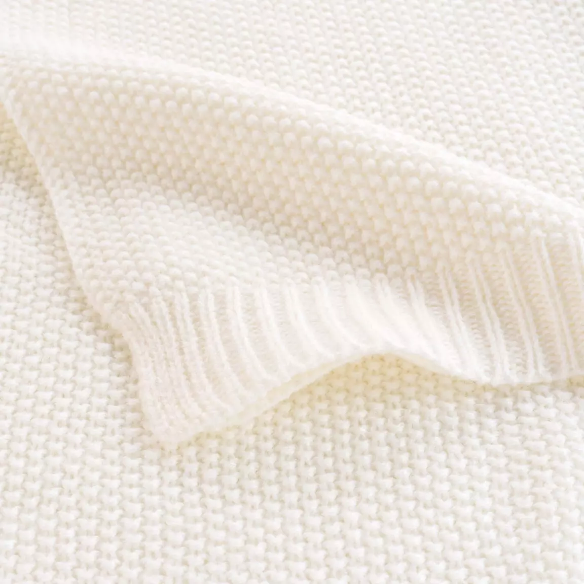 Plaid (150 cm) Tricotine Ecru