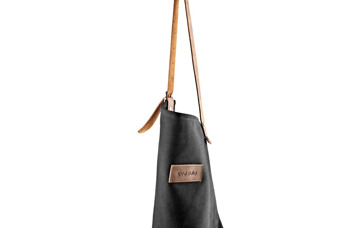 Kochschürze in Canvas & Leder Braun/SchwarzSchürze mit Taschen