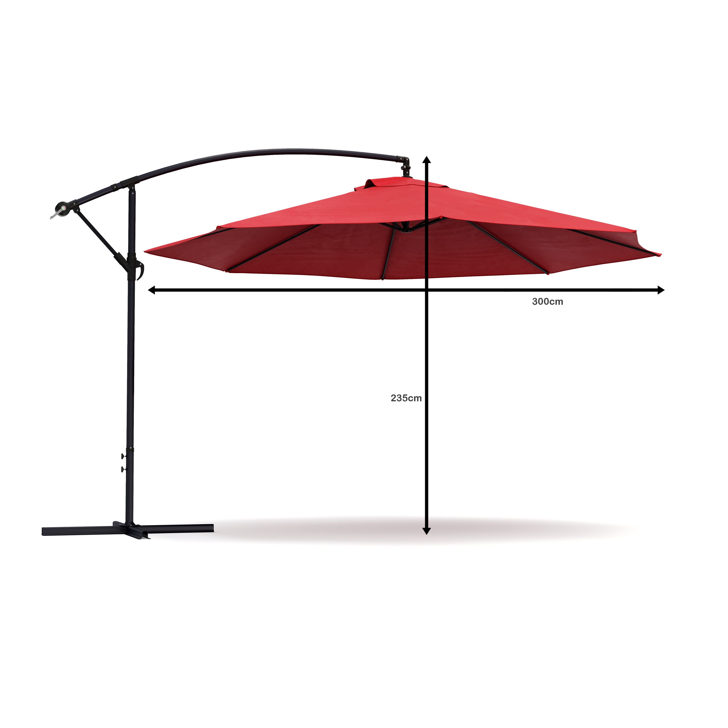 Sonnenschirm Ampelschirm SUN 350 cm rot