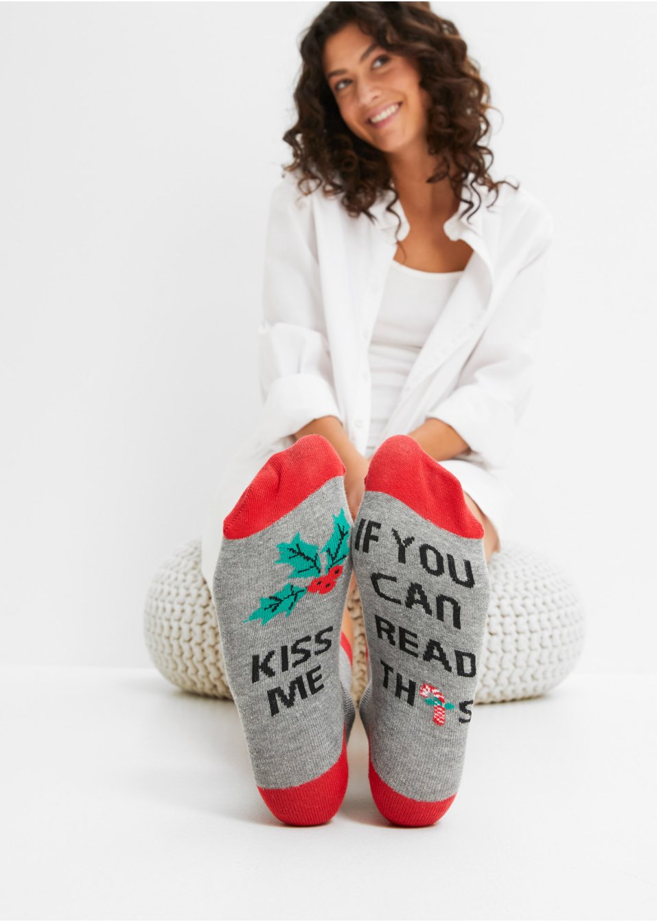 Lot de 4 paires de chaussettes avec dicton sous le pied