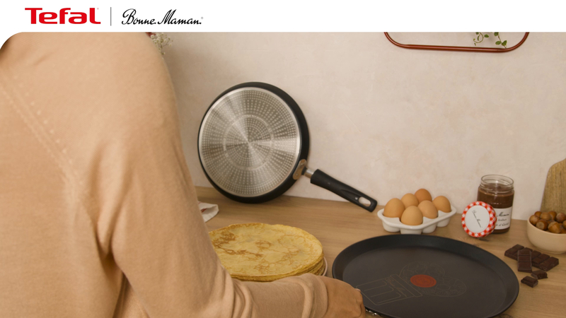 Poêles à crêpes coeur Pancake Day Tefal et Bonne Maman