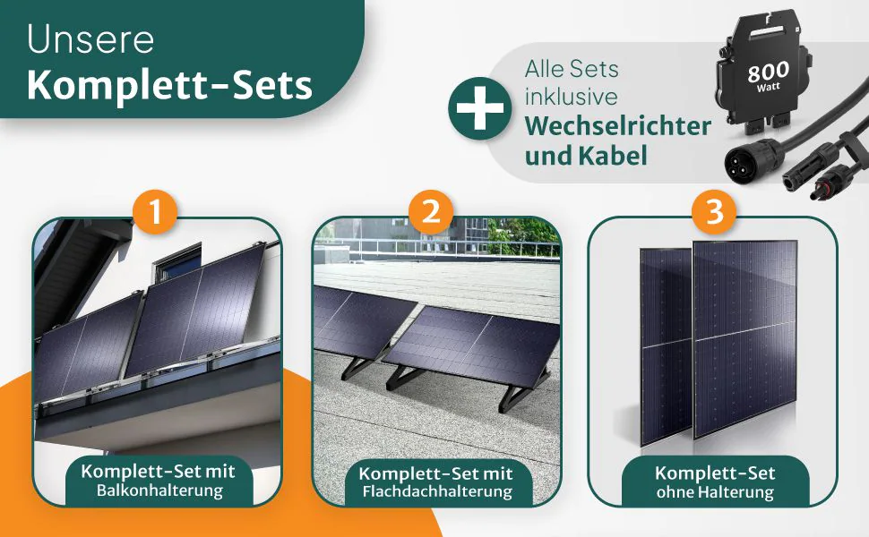 STROMGANZEINFACH 2x440W inkl. 1kWh Asgoft Batterie Speicher mit Flachdach-Halterung