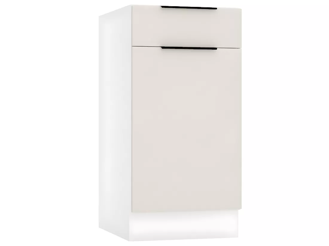 Cuisine complète Sonia 8 éléments couleur beige avec plan de travail inclus - Longueur 240 cm
