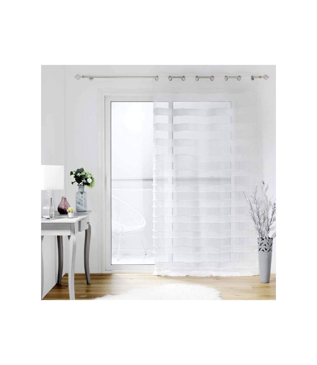 Rideau Voilage à Œillets Lalina 140x260cm Blanc