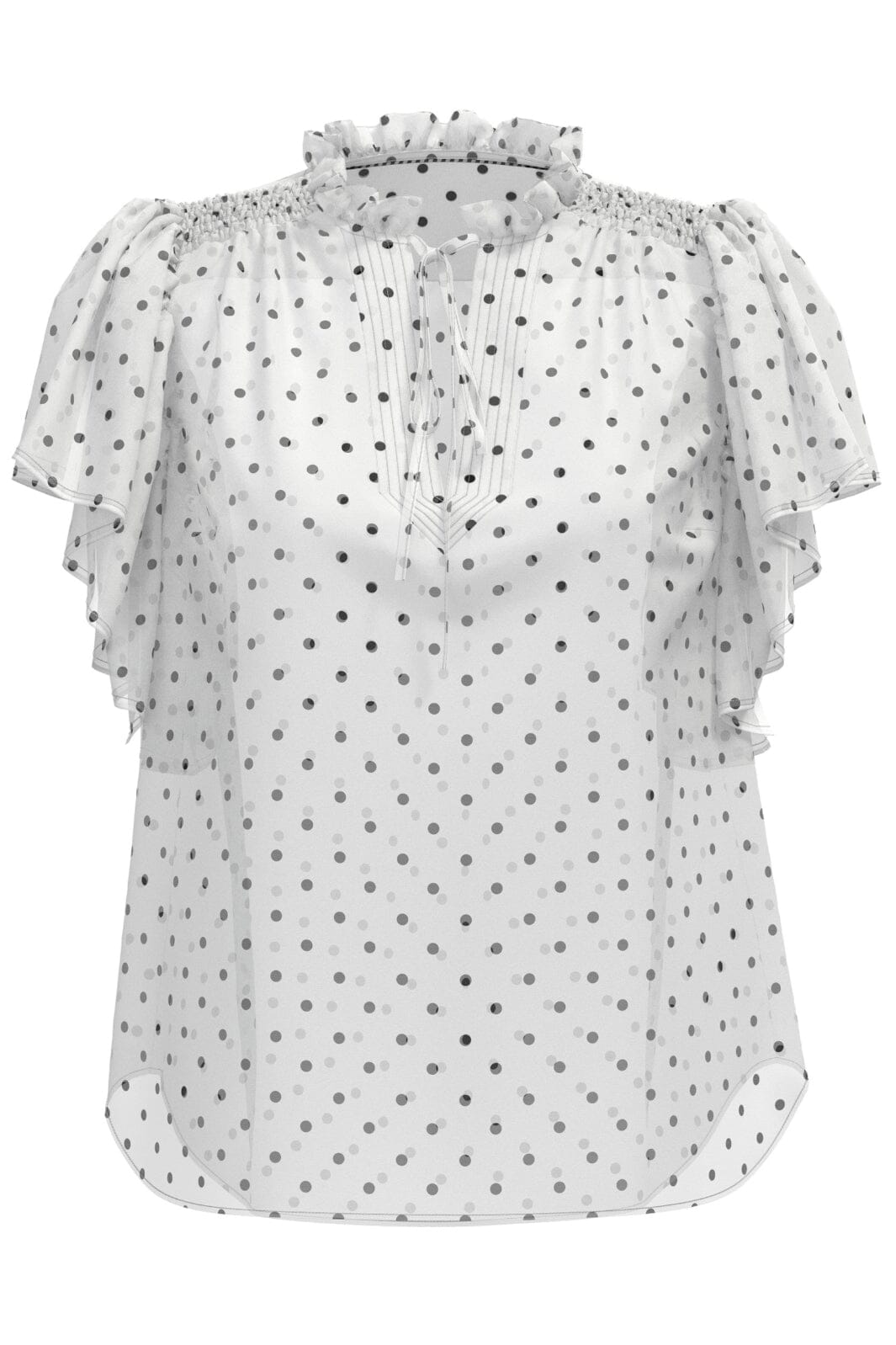 Co´Couture Dionnecc Dot Ss Frill Top 35664 11 off white