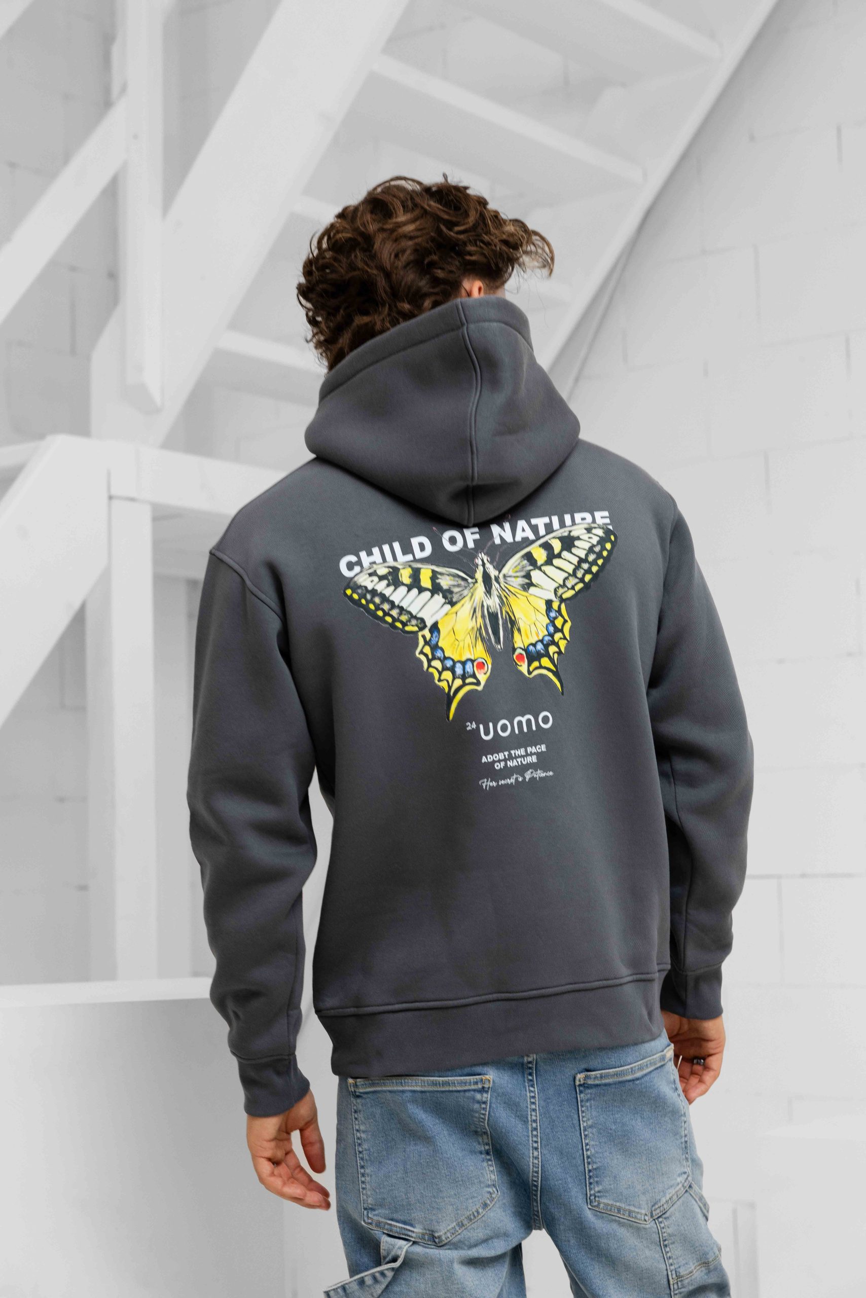 24 Uomo Child Of Nature Hoodie Heren Dark Grey