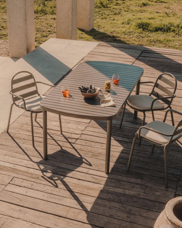 Kave Home Joncols tuintafel 180x90 groen