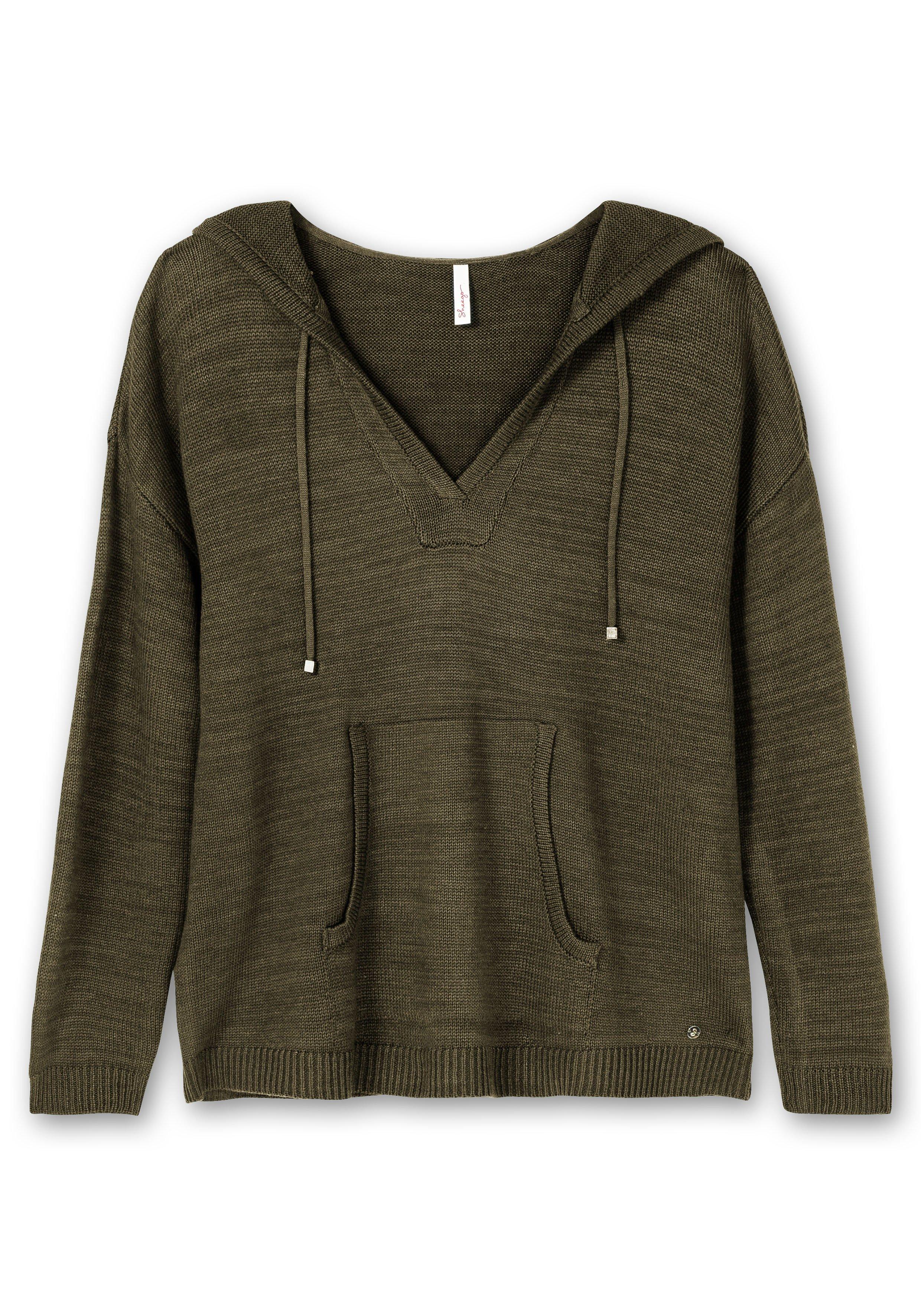 Kapuzenpullover mit Kaschmiranteil, in melierter Optik