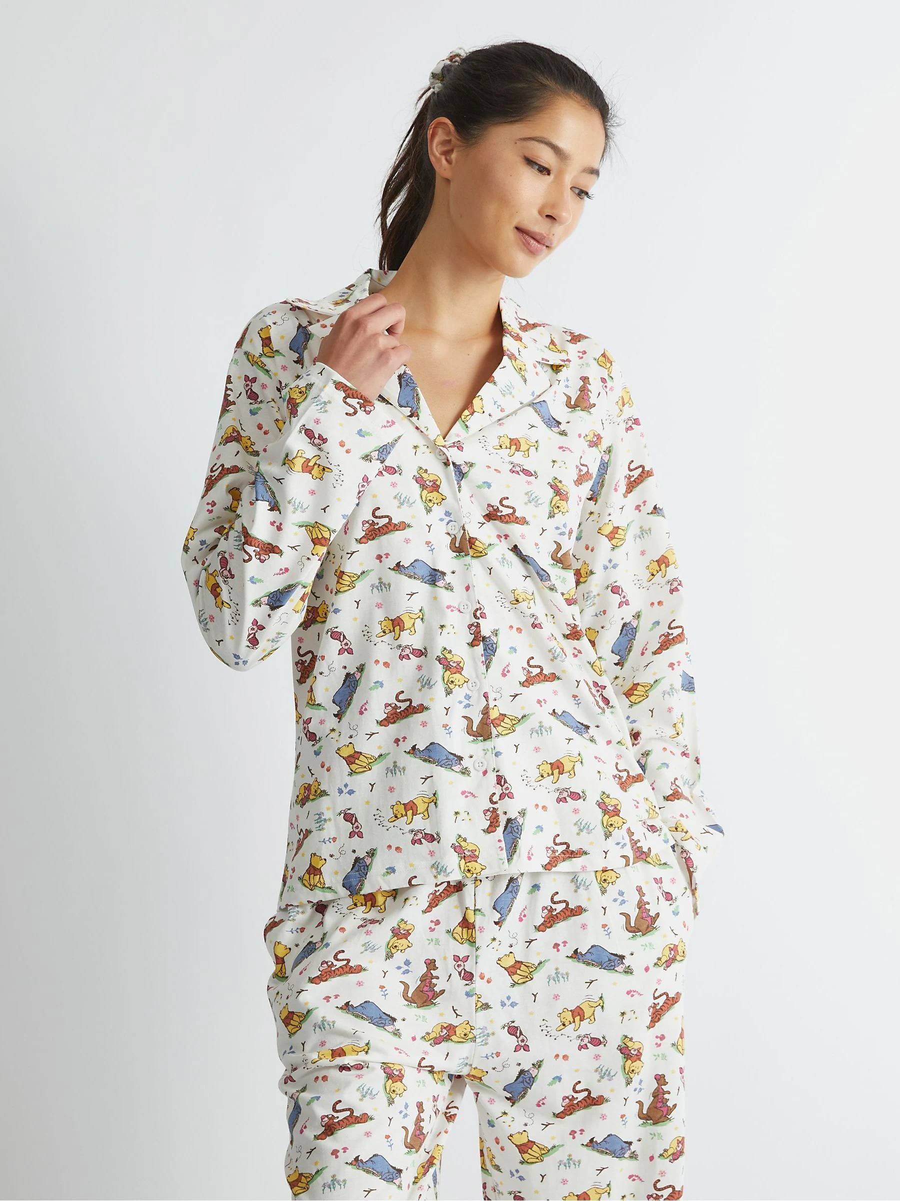 Skinnydip Disney Winnie The Pooh Pyjama Set in Ecru