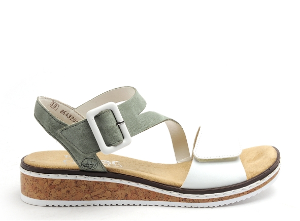 Rieker nu pieds plats femme v3660 blanc