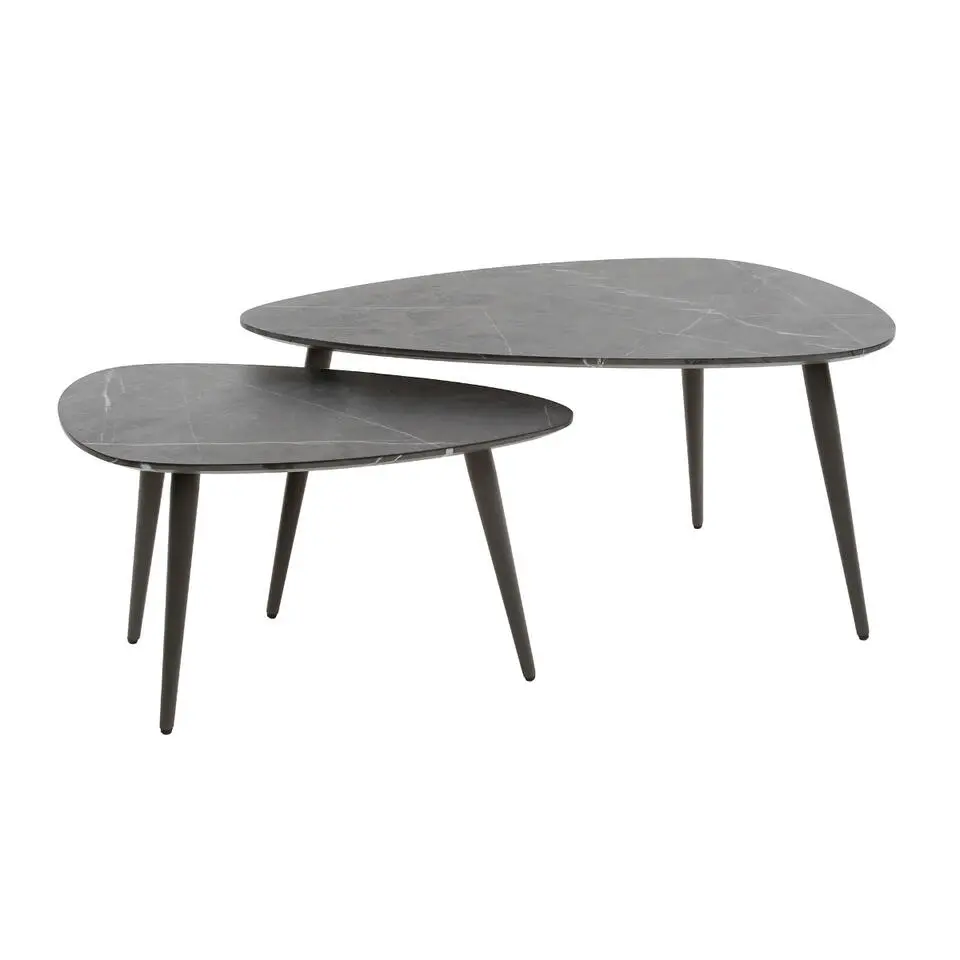 Fraaai - Connie salontafel set van 2 peer vorm - zwart/bruin