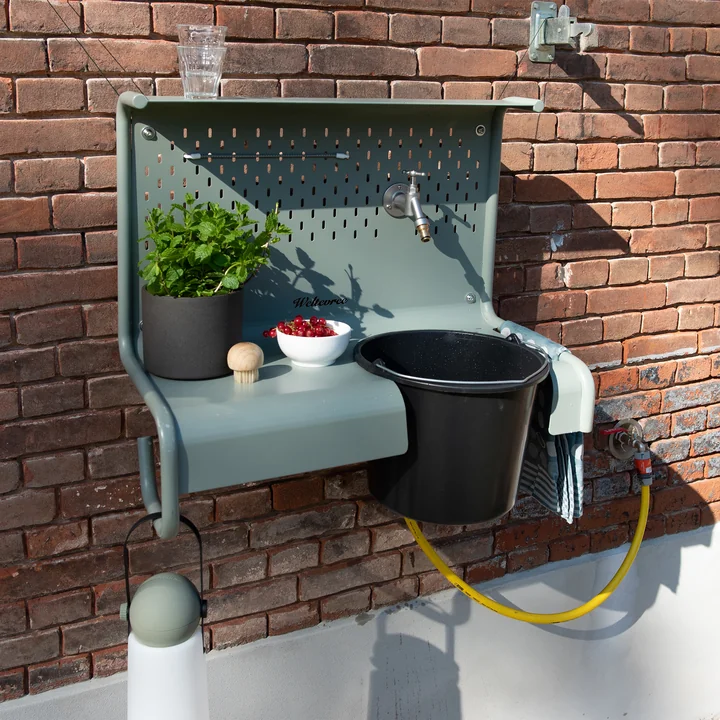 Weltevree - Waterworks Ablagetisch für Wasserhahn, zementgrau (RAL 7033)
