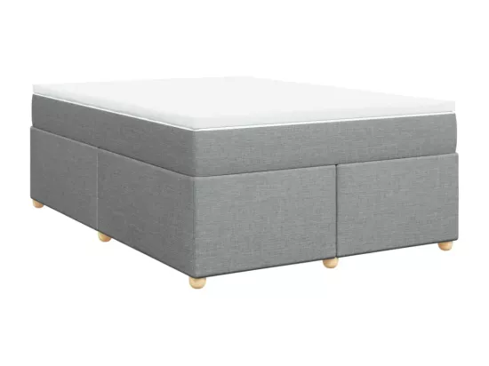 Sommier à lattes de lit avec matelas Gris clair 160x200cm Tissu