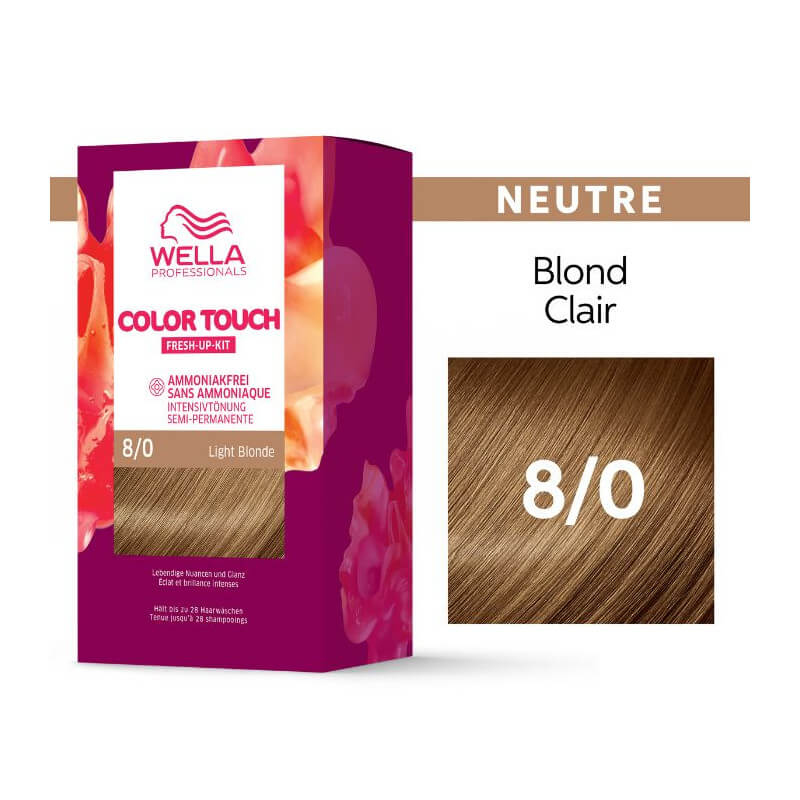 Kit de coloration Blond Clair Light Blonde Color Touch Fresh-Up 8/0 Wella
