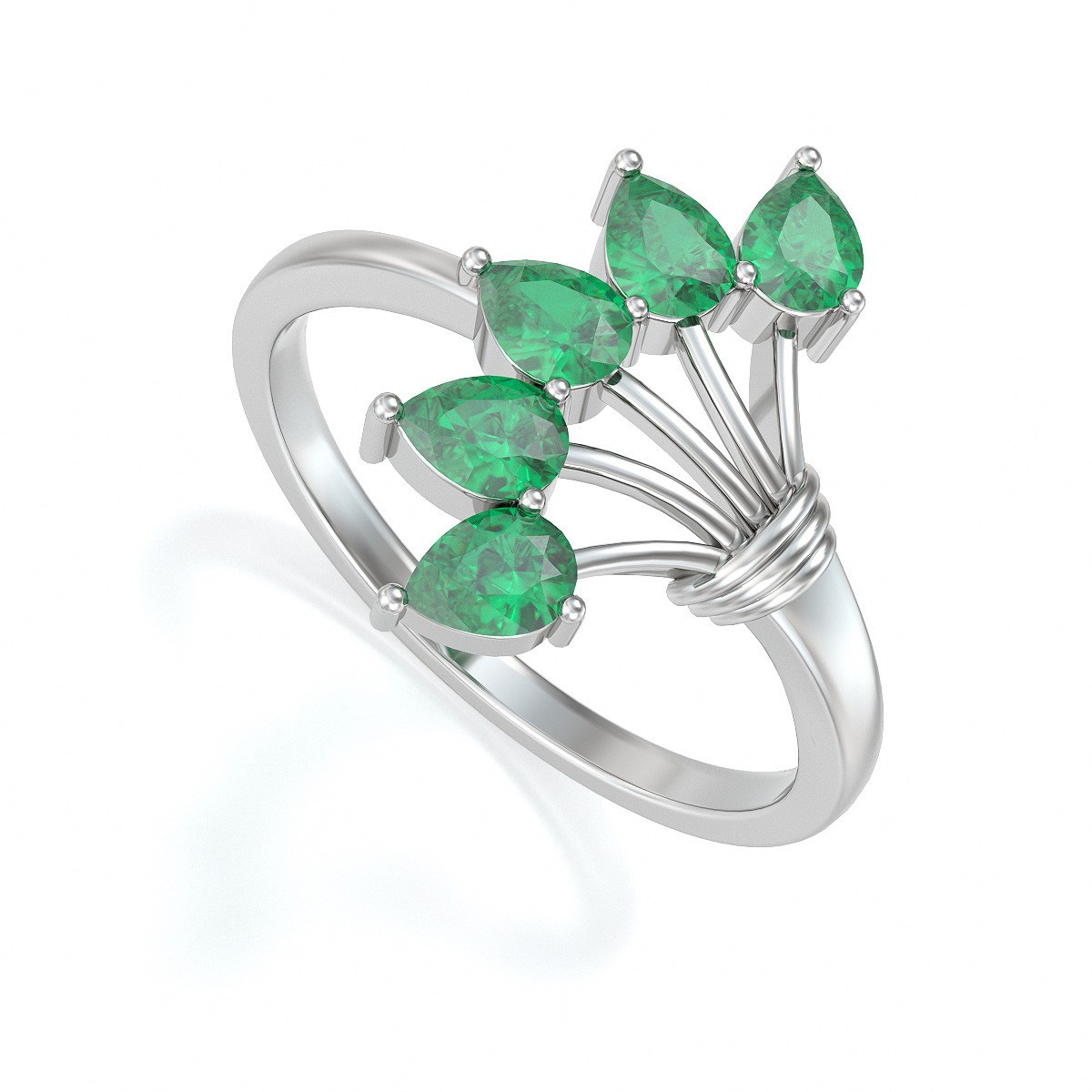Bague ADEN Emeraude sur Argent 925 2.65grs
