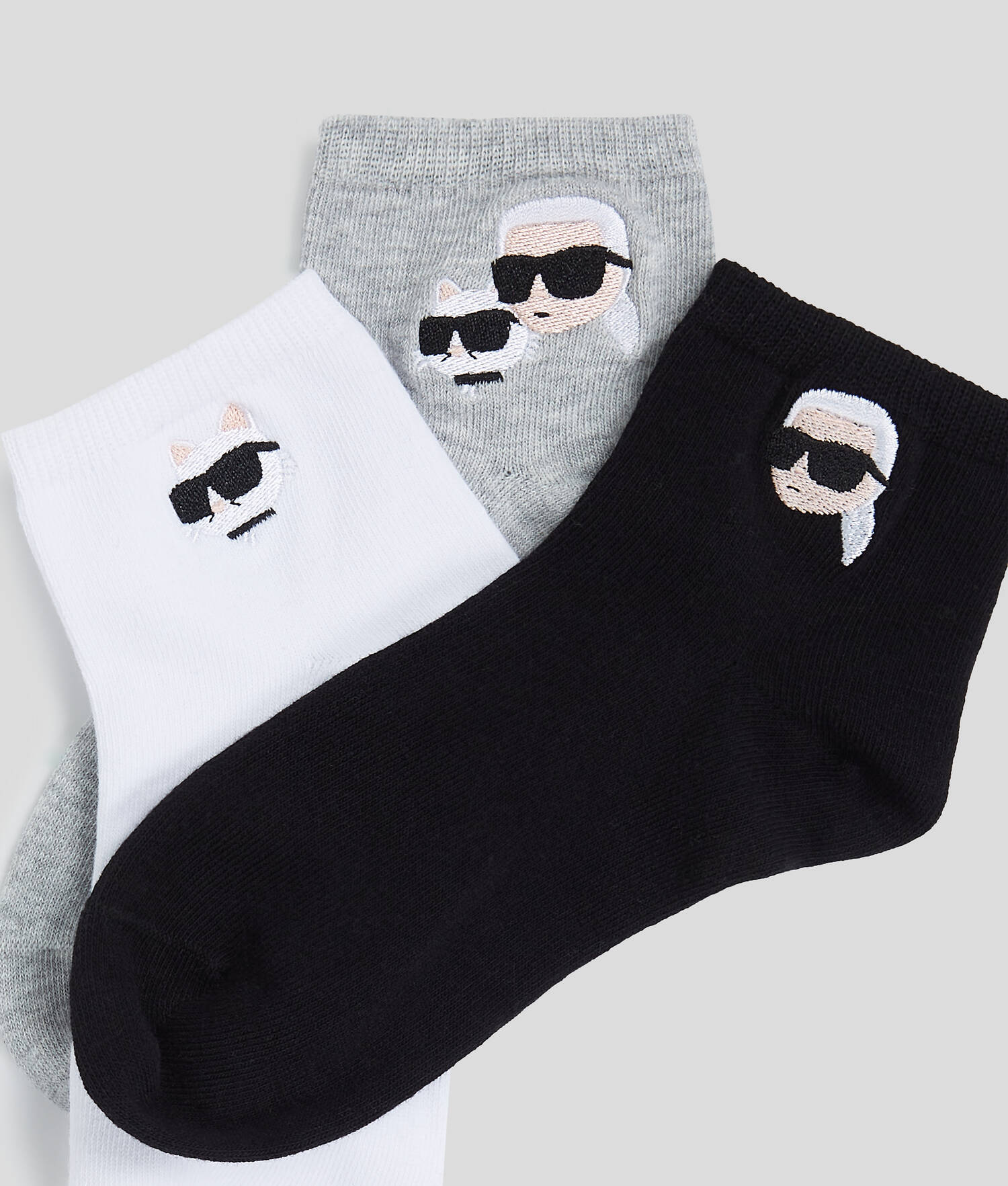 CHAUSSETTES COURTES IKON - 3-PACK - Noir/Blanc/Gris