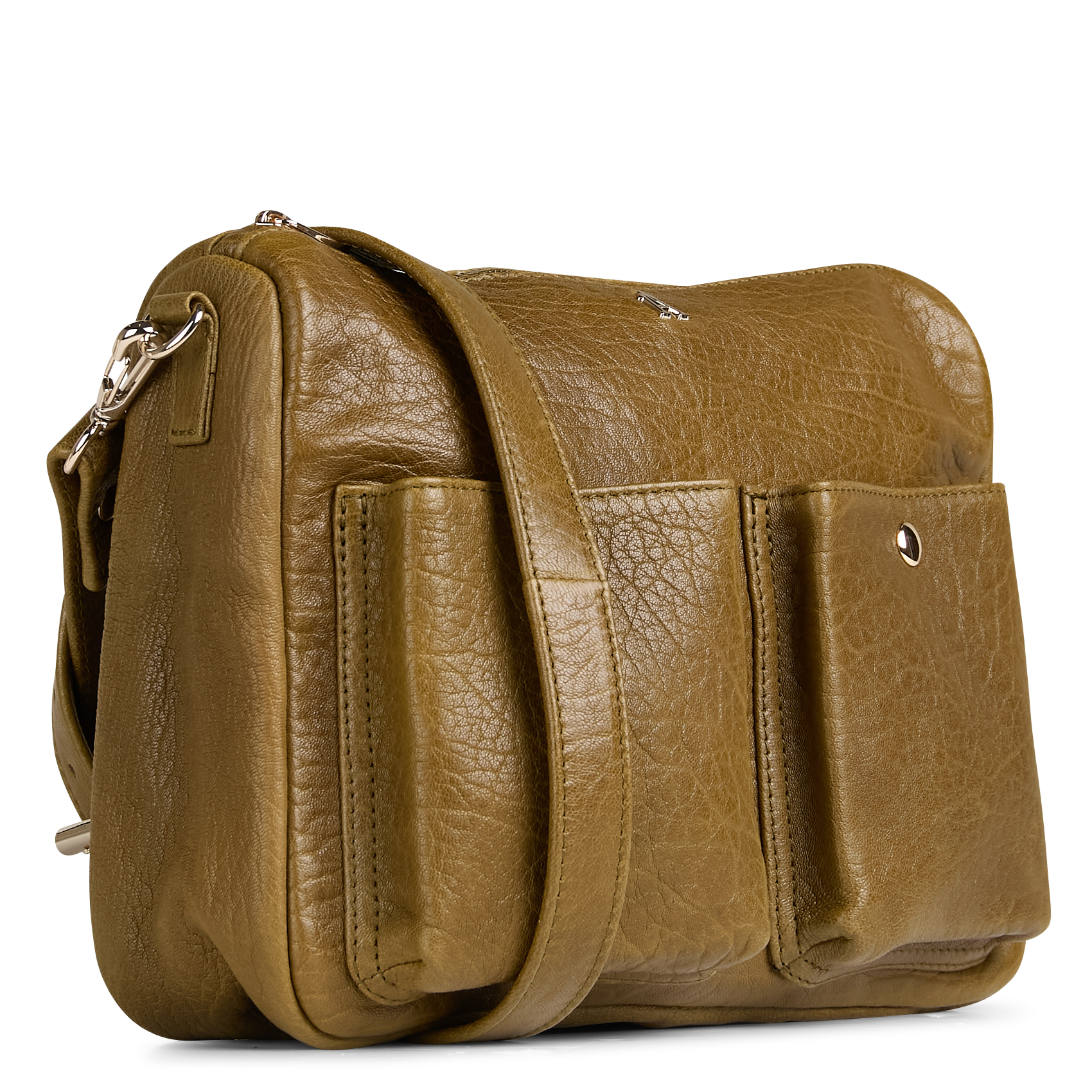 SYSTEME - Sac bandoulière en cuir craquelé | Kaki