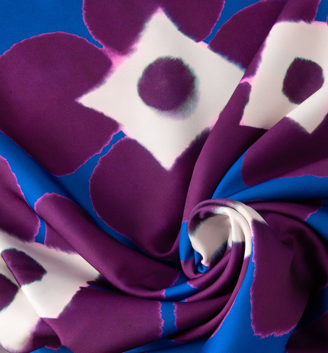 Coupon 2 m satin de polyester - Imprimé cassis