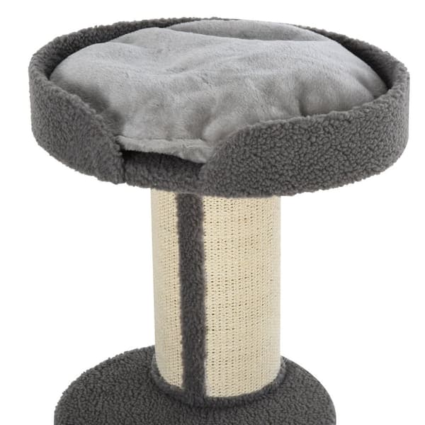 Kløestolper for katter, bæreevne 30 kg, skrapestolpe med plattform, stall, sisal, grå