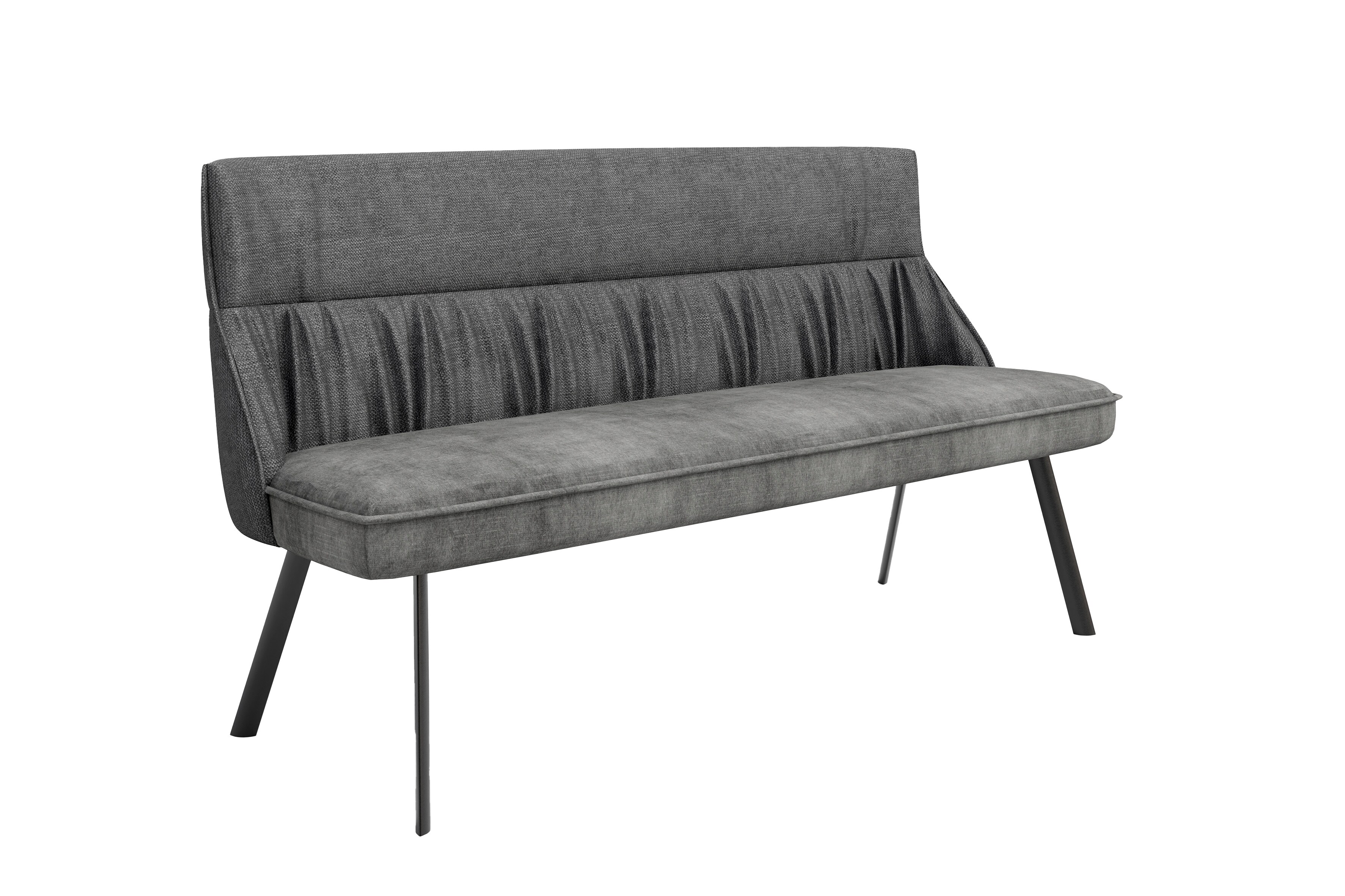 byLIVING Bank CALIFORNIA, Breite 180 cm, Webstoff anthrazit, Gestell schwarz