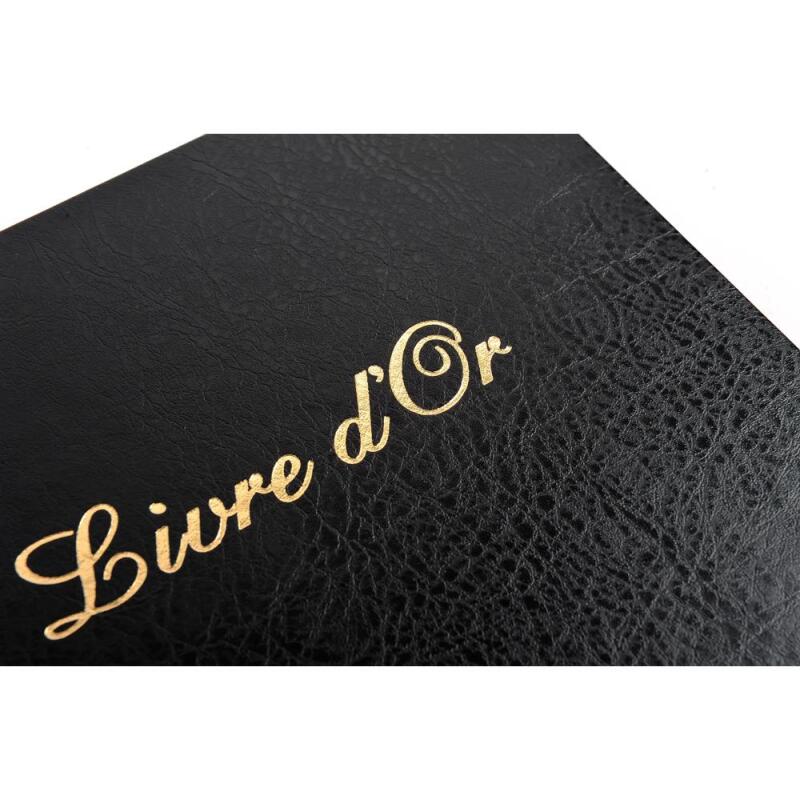 Livre d'or 140 pages tranche or 21 x 19 cm Balacron - noir
