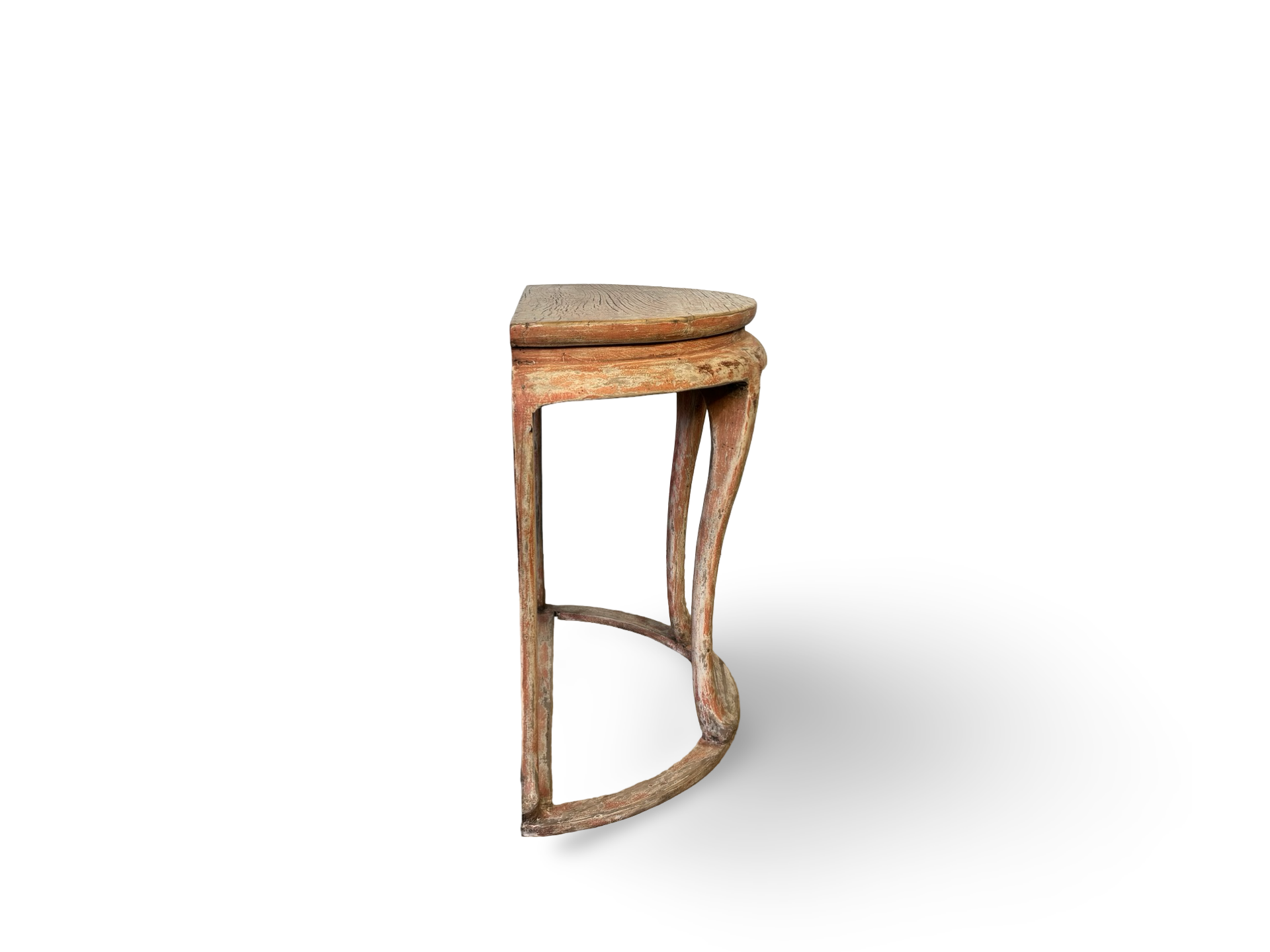 Wandtafel half rond zalmroze Wandtafel half rond uniek zalmroze