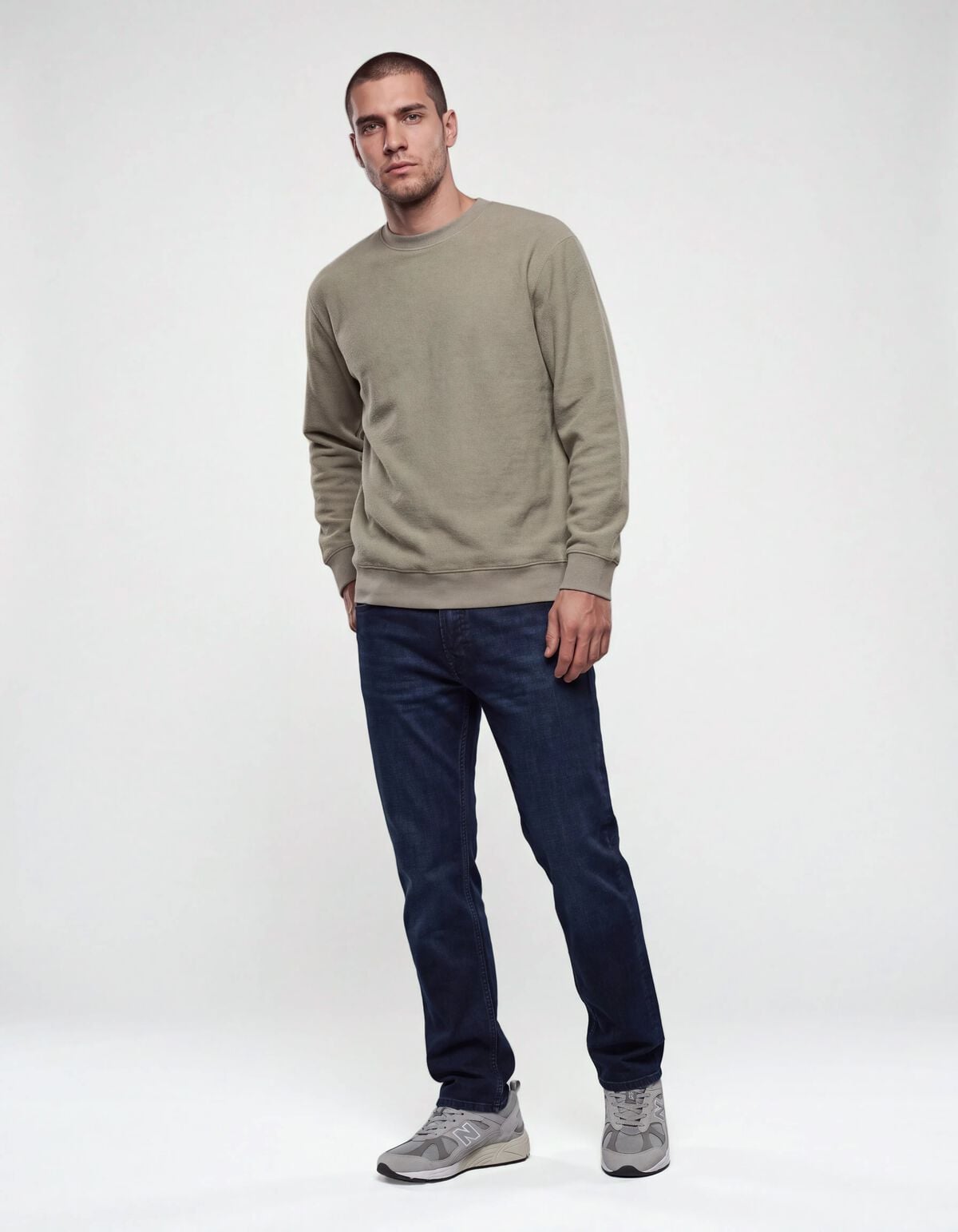 Comfort Straight Fit Jeans Blauw/Bruin L34