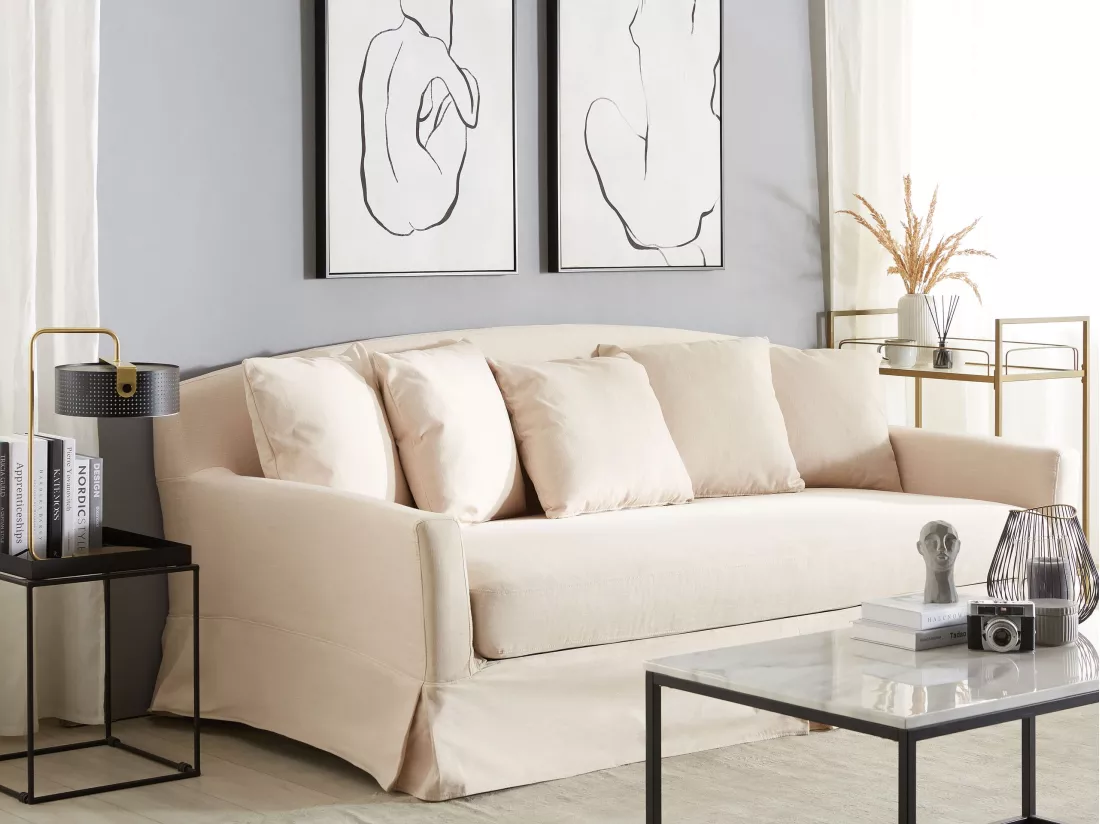 Housse de canapé 3 places GILJA Beige
