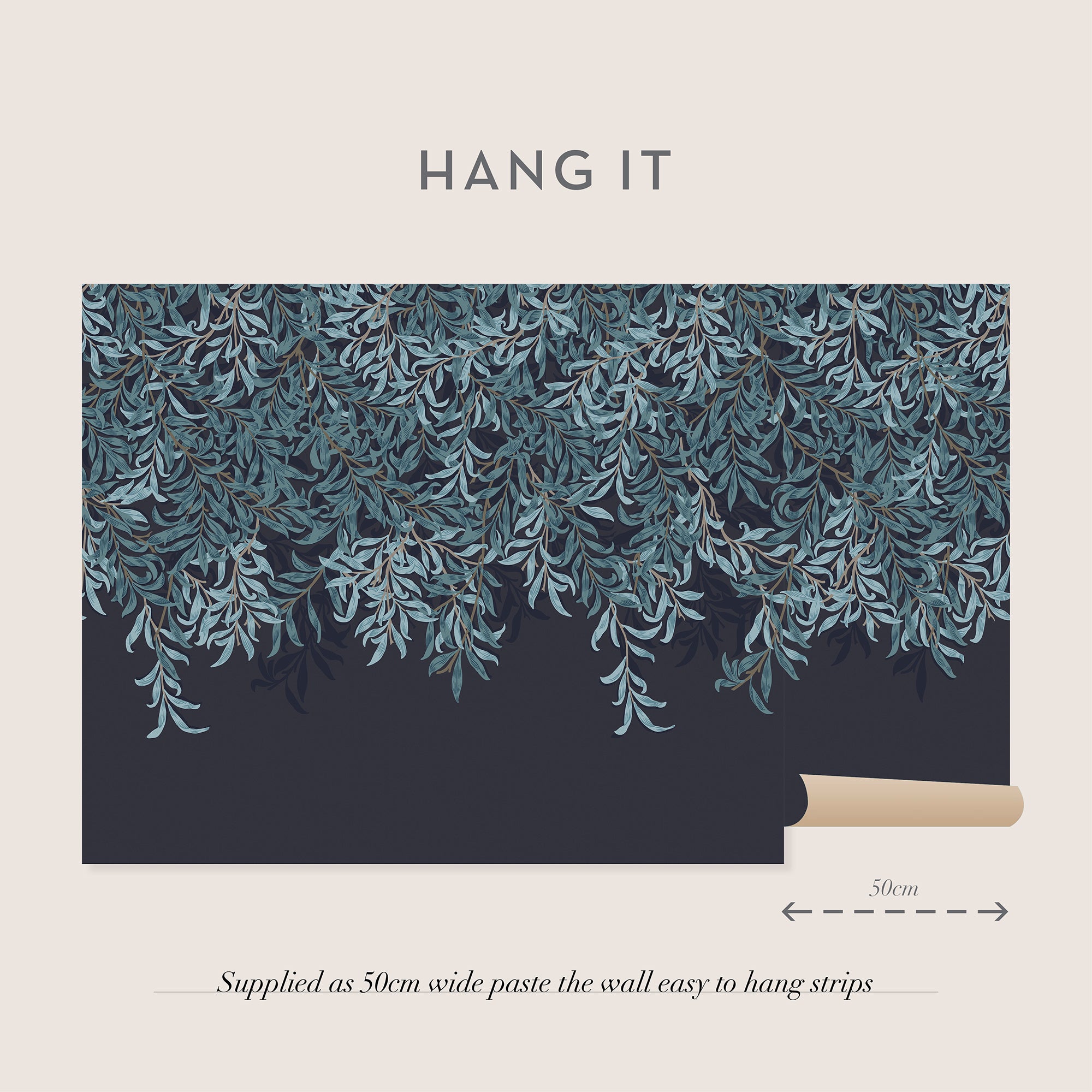 William Morris at Home Fotobehang - Willow Bough Navy - 400x250 cm