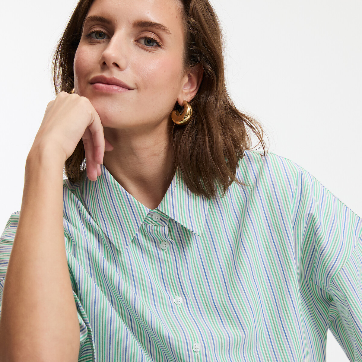 COLEÇÕES LA REDOUTE<br>Camisa ampla com mangas até o cotovelo, estampa exclusiva AMBER