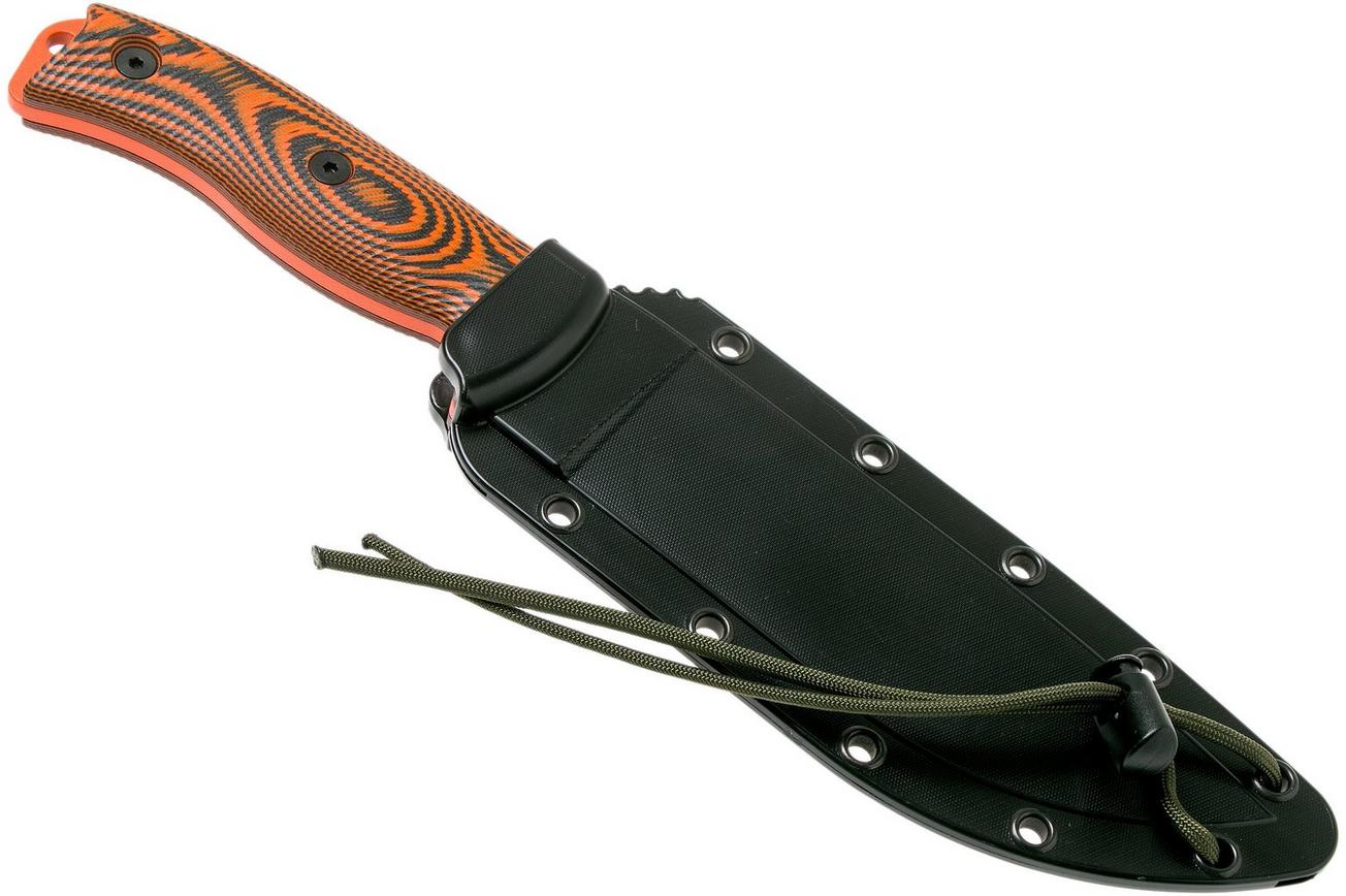 ESEE Model 6 Orange Blade 3D Neon Orange-Black G10 survivalmes 6POR-006 zwarte schede   clip plate