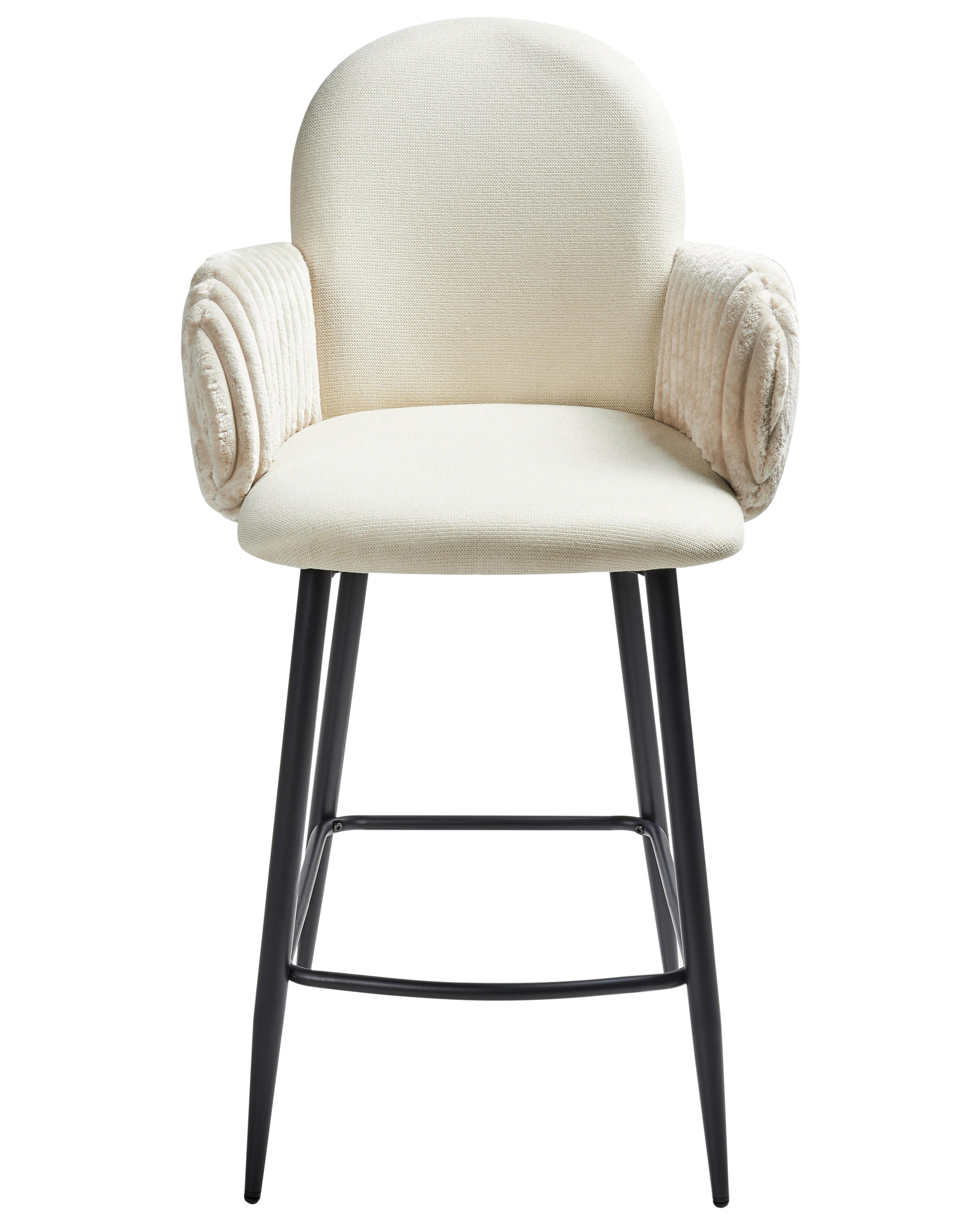 Set van 2 barstoelen AMITY Stof Lichtbeige