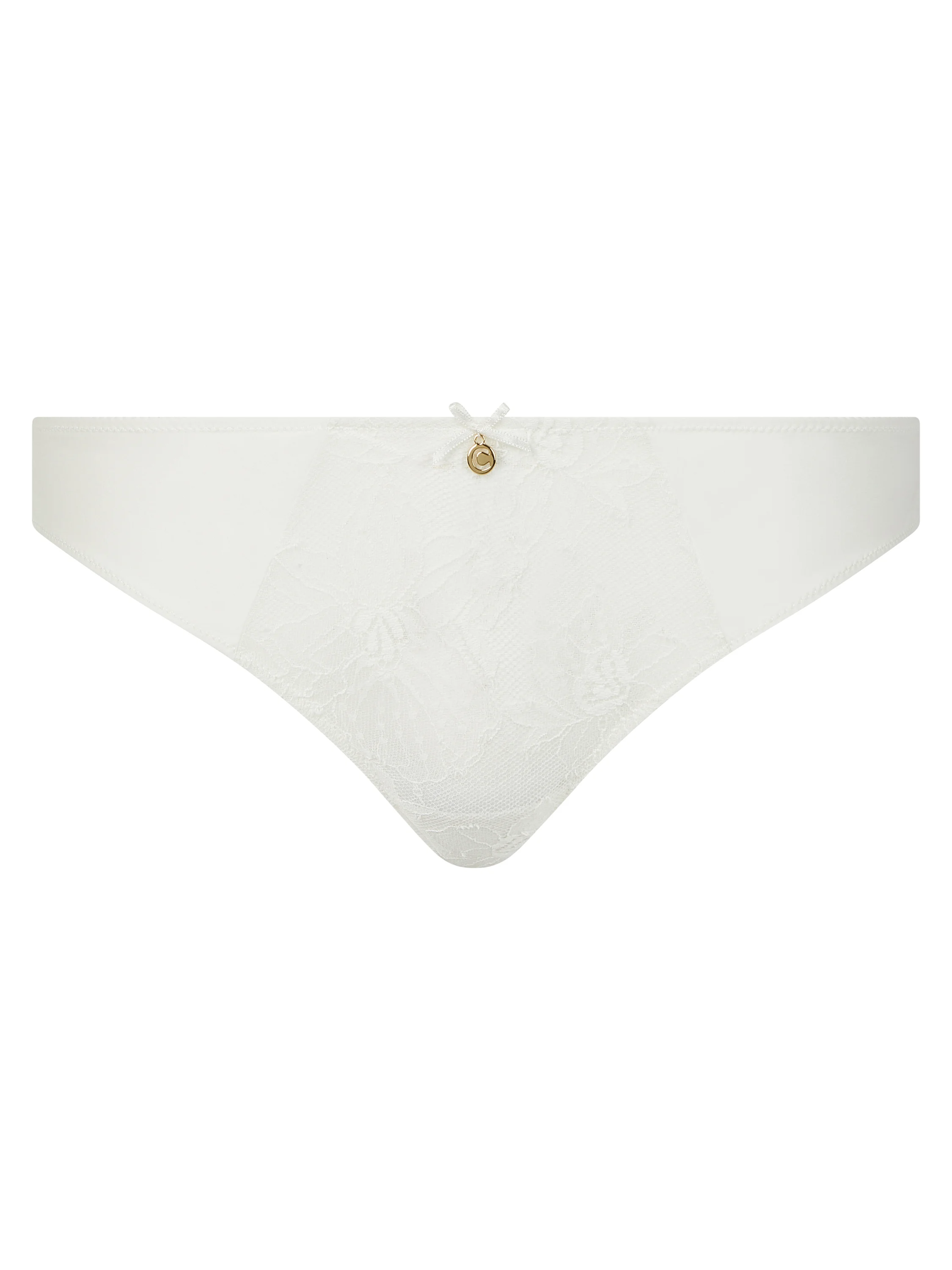 ORCHIDS - Tanga avec dentelle de leavers | Beige