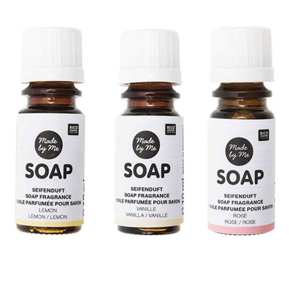 3 huiles parfumées 10 ml pour savon - citron, vanille, rose