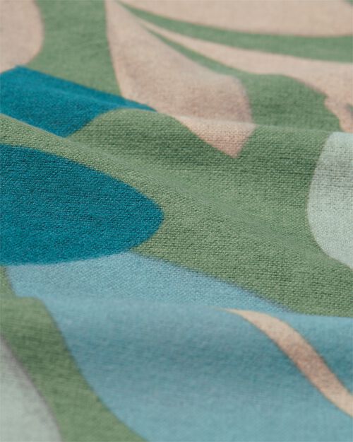 housse de couette flanelle 200x200/220 feuilles pastel