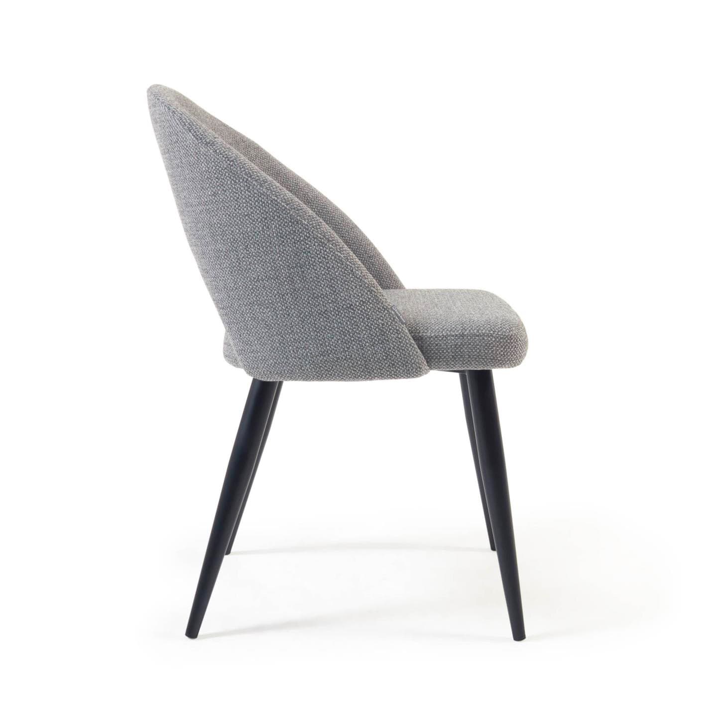 Kave Home Stuhl MAEL grau/mattschwarz