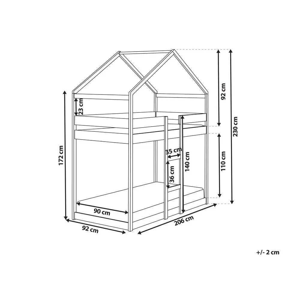 LABATUT - Stapelbed - Wit - 90 x 200 cm - Dennenhout