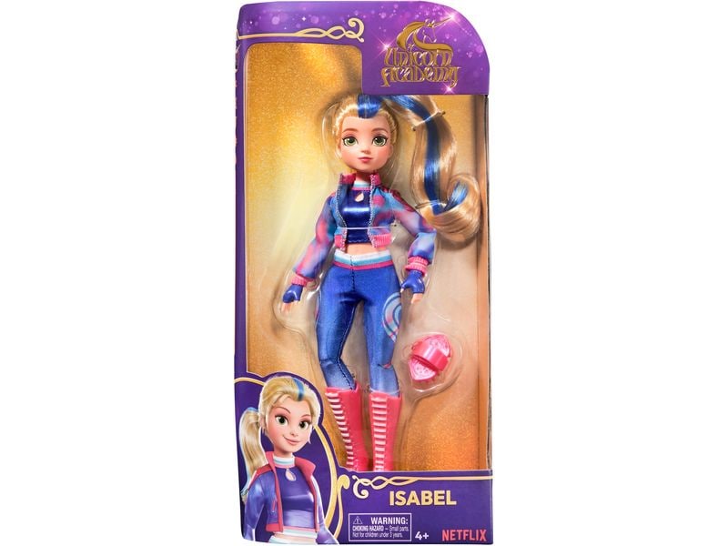 Spinmaster Unicorn Academy Fashion Doll Isabel Vollbewegliche Ankleidepuppe Isabel im Originaloutfit