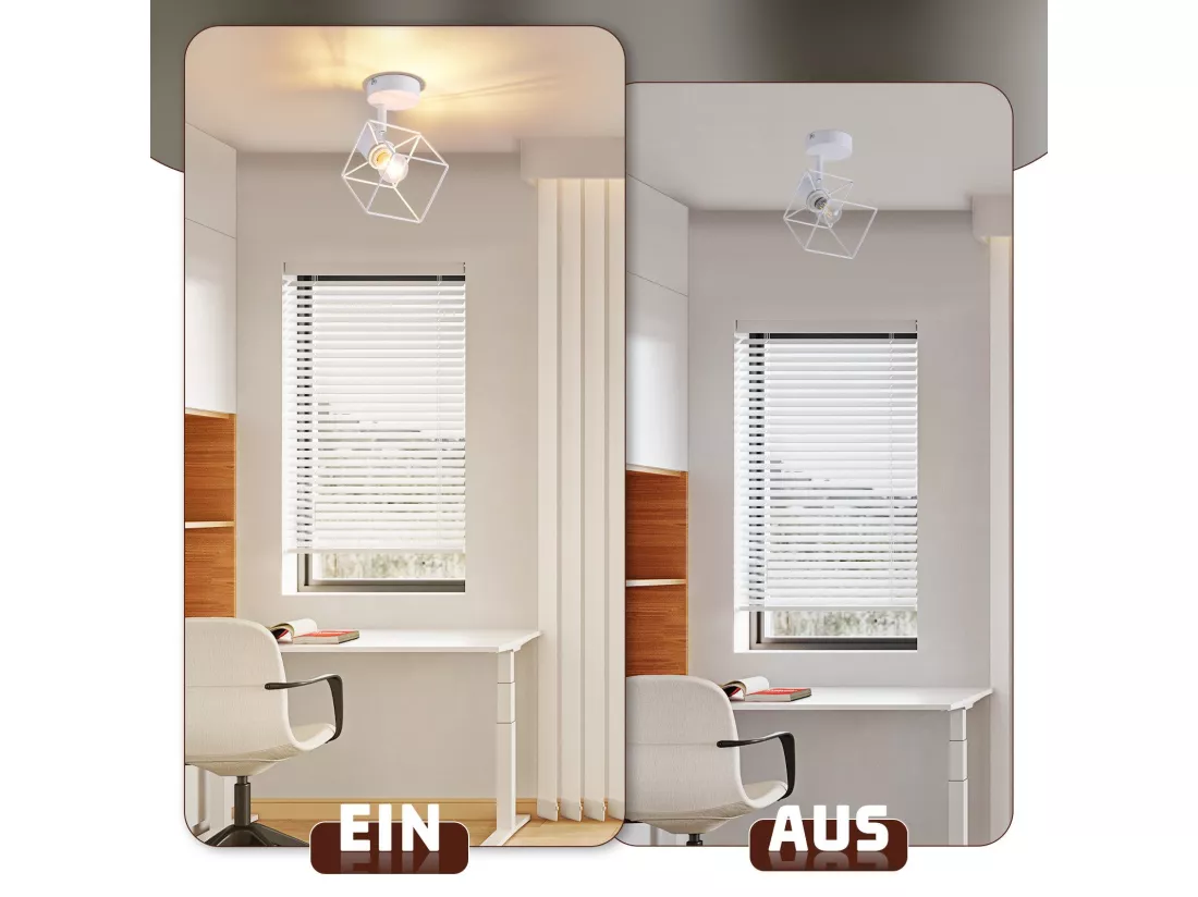 NETTLIFE Spot de plafond noir E14 plafonnier orientable à 350° vintage métal salon