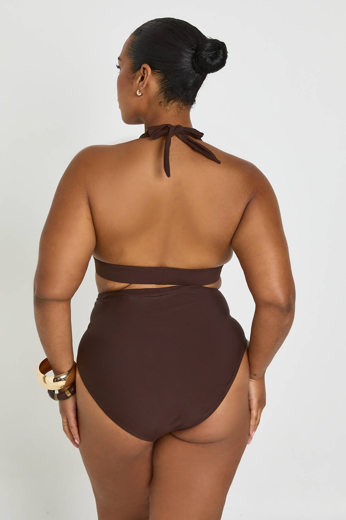 boohoo Bas De Bikini Taille Haute Grande Taille Avec Effet Ventre Plat Et Détail Cache-cœur
